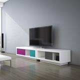Schnepel TV Rack VariC L Wei� mit 1 Klappe und 2 Schubladen