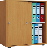 VCM Büroschrank Lona L mit Schiebetüren Buche