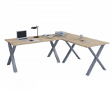 VCM Eck-Schreibtisch Lona 160x130x50 U-Füße Sonoma-Eiche