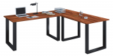 VCM Eck-Schreibtisch Lona 160x130x50 U-Füße Kern-Nußbaum