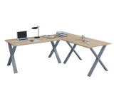 VCM Eck-Schreibtisch Lona 190x190x80 U-Füße Sonoma-Eiche
