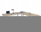 VCM Eck-Schreibtisch Lona 130x130x50 X-Füße Sonoma-Eiche