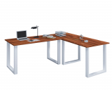 VCM Eck-Schreibtisch Lona 130x130x50 X-Füße Weiß