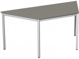 Schreibtisch Trapezform feste Höhe, 800-1600x693x720, Onyx/Lichtgrau