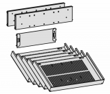 Container-Einrichtungs-Set für Metall-Schubfächer bestehend aus: 2 Stück Querausfachungen, 1 Stück Längsausfachung, 6 Stück Schrägablagen, Schwarz