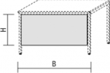 Knieraumblende mit Montage-Set, Verwendung nur ohne Hängecontainer möglich, 2000x520, Ahorn