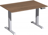 Elektro-Hubtisch höhenverstellbar, 1200x800x730-1230, Nussbaum/Silber