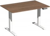 Elektro-Hubtisch höhenverstellbar, 1200x800x730-1230, Nussbaum/Weiß