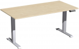 Elektro-Hubtisch höhenverstellbar, 1600x800x730-1230, Ahorn/Silber