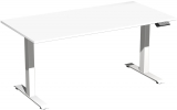 Elektro-Hubtisch höhenverstellbar, 1600x800x730-1230, Weiß/Weiß