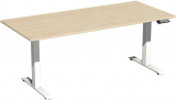 Elektro-Hubtisch höhenverstellbar, 1800x800x730-1230, Ahorn/Weiß