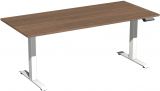 Elektro-Hubtisch höhenverstellbar, 1800x800x730-1230, Nussbaum/Weiß