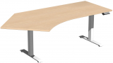 Elektro-Hubtisch 135Grd links höhenverstellbar, 2166x1130x730-1230, Buche/Weiß