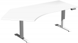 Elektro-Hubtisch 135Grd links höhenverstellbar, 2166x1130x730-1230, Weiß/Weiß