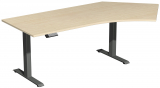 Elektro-Hubtisch 135Grd rechts höhenverstellbar, 2166x1130x730-1230, Ahorn/Anthrazit