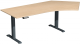 Elektro-Hubtisch 135Grd rechts höhenverstellbar, 2166x1130x730-1230, Buche/Anthrazit