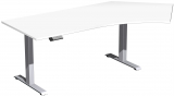 Elektro-Hubtisch 135Grd rechts höhenverstellbar, 2166x1130x730-1230, Weiß/Silber