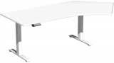 Elektro-Hubtisch 135Grd rechts höhenverstellbar, 2166x1130x730-1230, Weiß/Weiß