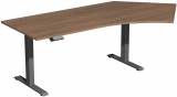 Elektro-Hubtisch 135Grd rechts höhenverstellbar, 2166x1130x730-1230, Nussbaum/Anthrazit