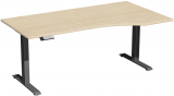 Elektro-Hubtisch rechts höhenverstellbar, 1800x1000x730-1230, Ahorn/Anthrazit
