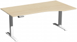 Elektro-Hubtisch rechts höhenverstellbar, 1800x1000x730-1230, Ahorn/Weiß