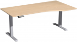 Elektro-Hubtisch rechts höhenverstellbar, 1800x1000x730-1230, Buche/Silber