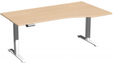 Elektro-Hubtisch rechts höhenverstellbar, 1800x1000x730-1230, Buche/Weiß