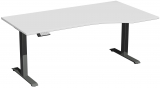 Elektro-Hubtisch rechts höhenverstellbar, 1800x1000x730-1230, Lichtgrau/Anthrazit