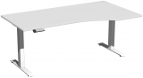 Elektro-Hubtisch rechts höhenverstellbar, 1800x1000x730-1230, Lichtgrau/Weiß