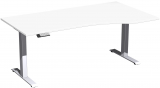 Elektro-Hubtisch rechts höhenverstellbar, 1800x1000x730-1230, Weiß/Silber