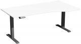 Elektro-Hubtisch rechts höhenverstellbar, 1800x1000x730-1230, Weiß/Anthrazit