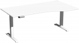 Elektro-Hubtisch rechts höhenverstellbar, 1800x1000x730-1230, Weiß/Weiß
