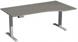 Elektro-Hubtisch rechts höhenverstellbar, 1800x1000x730-1230, Onyx/Silber