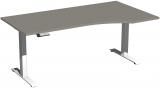 Elektro-Hubtisch rechts höhenverstellbar, 1800x1000x730-1230, Onyx/Weiß