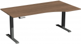 Elektro-Hubtisch rechts höhenverstellbar, 1800x1000x730-1230, Nussbaum/Anthrazit