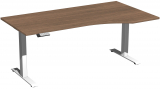 Elektro-Hubtisch rechts höhenverstellbar, 1800x1000x730-1230, Nussbaum/Weiß