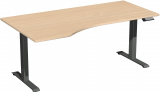 Elektro-Hubtisch links höhenverstellbar, 1800x1000x730-1230, Buche/Anthrazit