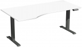 Elektro-Hubtisch links höhenverstellbar, 1800x1000x730-1230, Weiß/Anthrazit