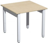 Schreibtisch höhenverstellbar, 800x800x680-860, Ahorn/Silber