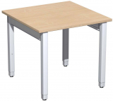 Schreibtisch höhenverstellbar, 800x800x680-860, Buche/Silber