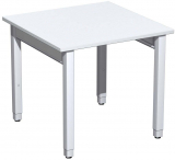 Schreibtisch höhenverstellbar, 800x800x680-860, Weiß/Silber