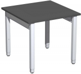 Schreibtisch höhenverstellbar, 800x800x680-860, Onyx/Silber