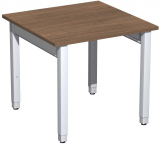 Schreibtisch höhenverstellbar, 800x800x680-860, Nussbaum/Silber