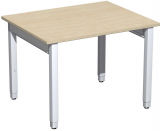 Schreibtisch höhenverstellbar, 1000x800x680-860, Ahorn/Silber
