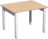 Schreibtisch höhenverstellbar, 1000x800x680-860, Buche/Silber