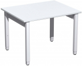 Schreibtisch höhenverstellbar, 1000x800x680-860, Weiß/Silber
