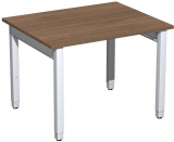 Schreibtisch höhenverstellbar, 1000x800x680-860, Nussbaum/Silber