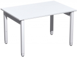 Schreibtisch höhenverstellbar, 1200x800x680-860, Weiß/Silber