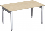 Schreibtisch höhenverstellbar, 1400x800x680-860, Ahorn/Silber