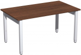 Schreibtisch höhenverstellbar, 1400x800x680-860, Nussbaum/Silber
